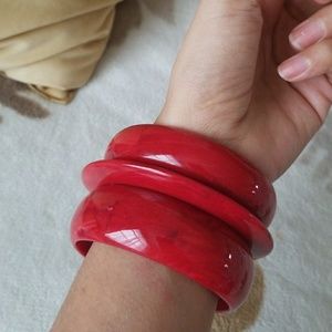 Red bangle bracelets set of 3 from bebe